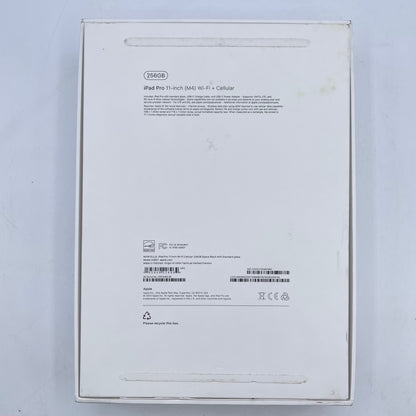 Unlocked Apple iPad Pro 11" M4 256GB Space Black MVW13LL/A