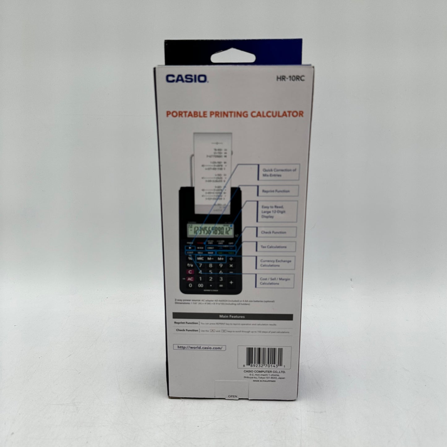 New Casio Portable Printing Calculator HR-10RC