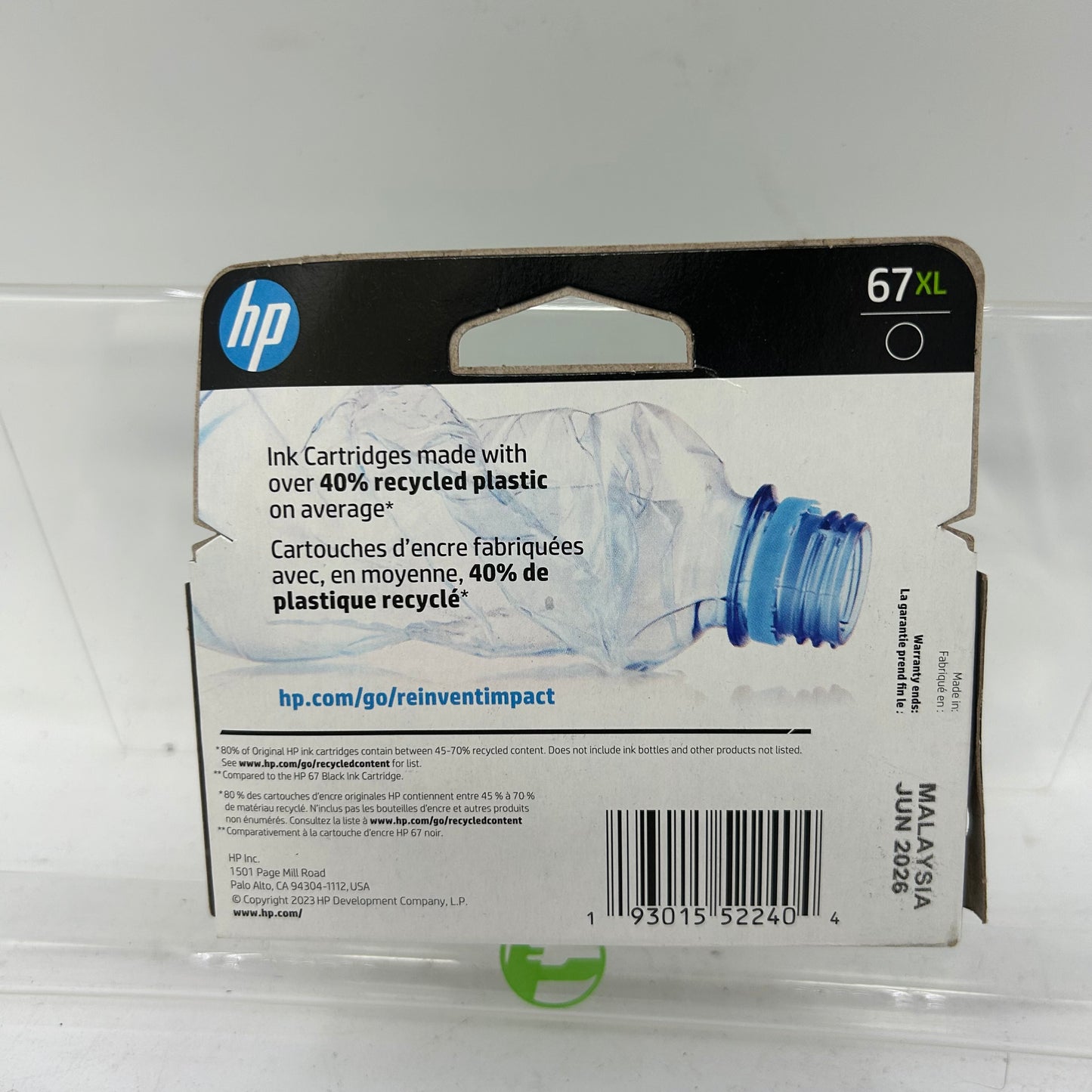 New HP 67XL 3YM57AN Black Noir Ink Cartridge