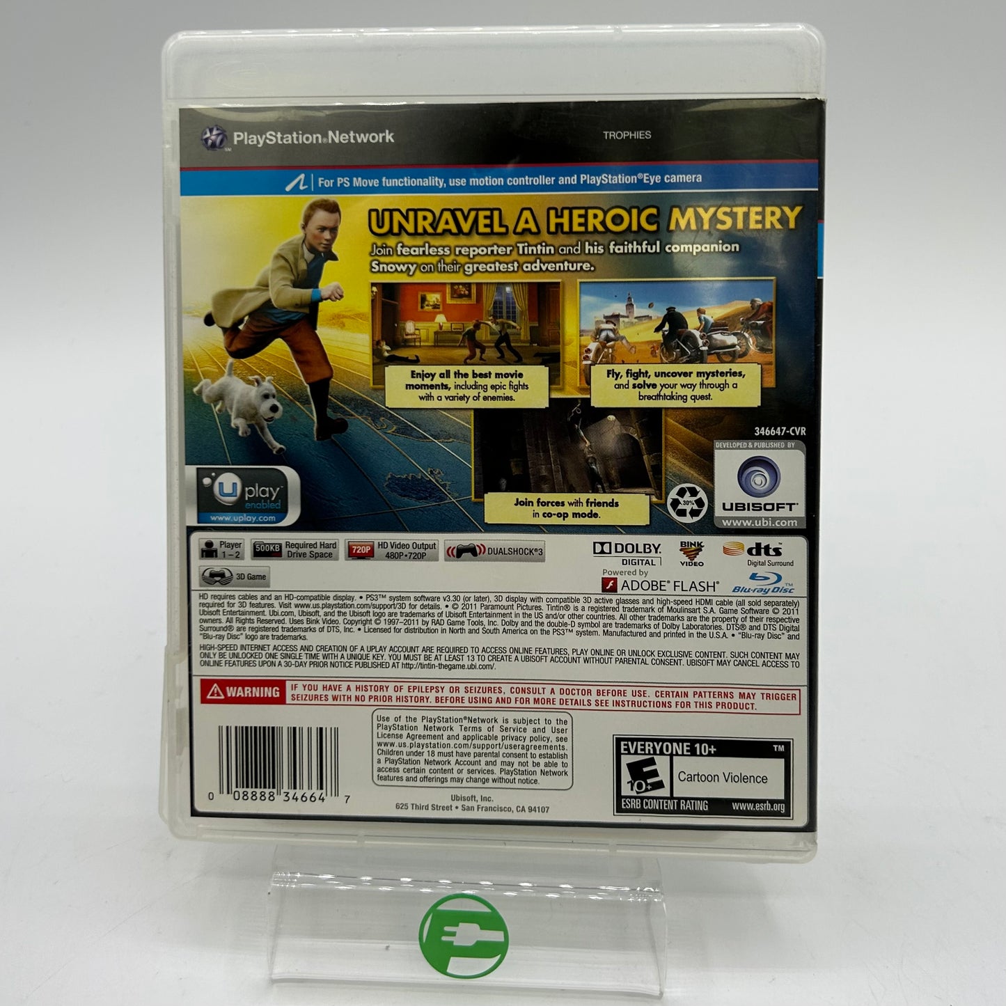 The Adventures of Tintin The Game (Sony PlayStation 3 PS3, 2011)
