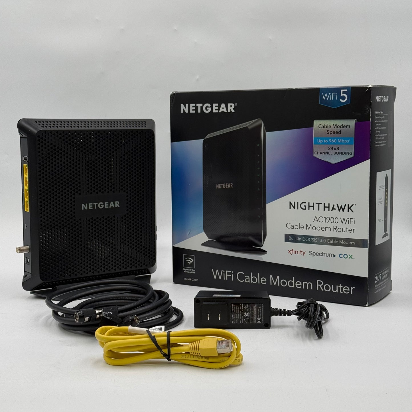NETGEAR Nighthawk AC1900 WiFi Cable Modem Router Dual Band WiFi 5 C7000-1AZNAS