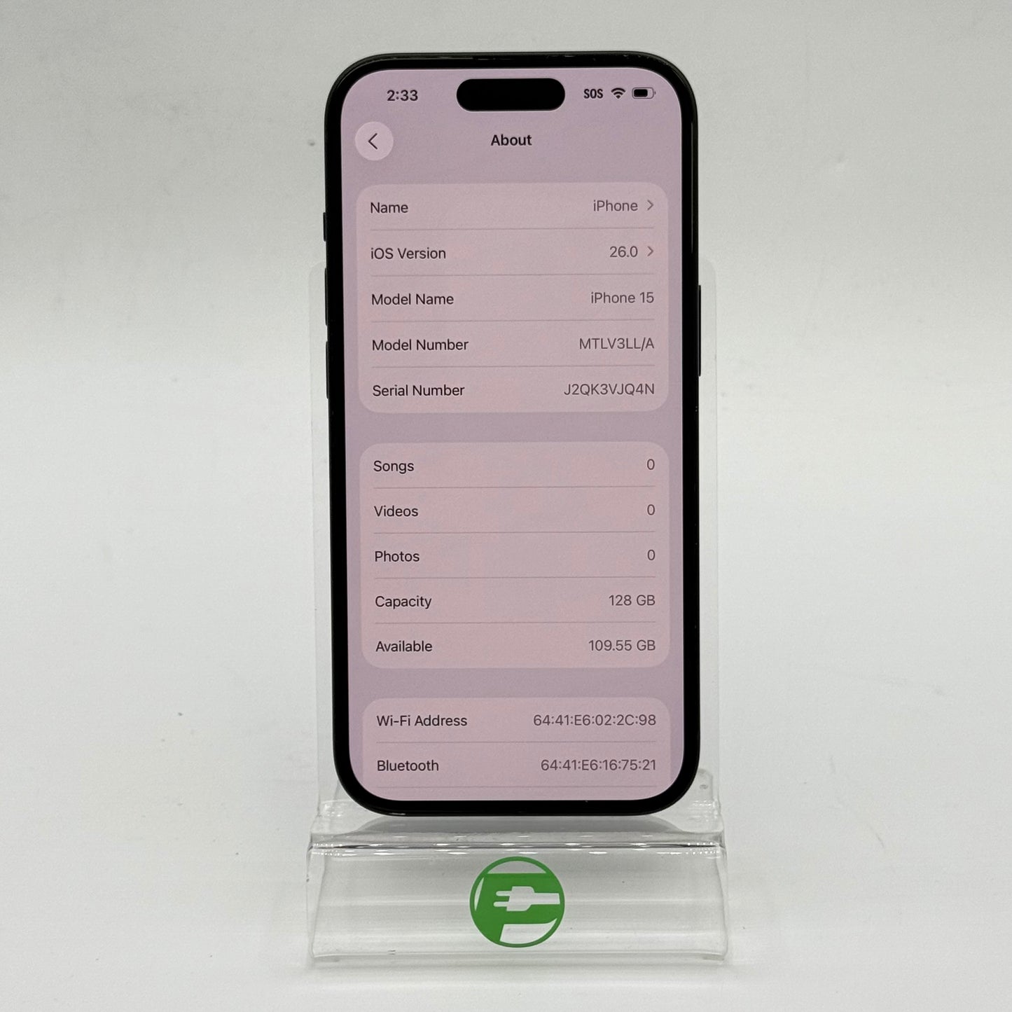 T-Mobile Apple iPhone 15 128GB Black MTLV3LL/A