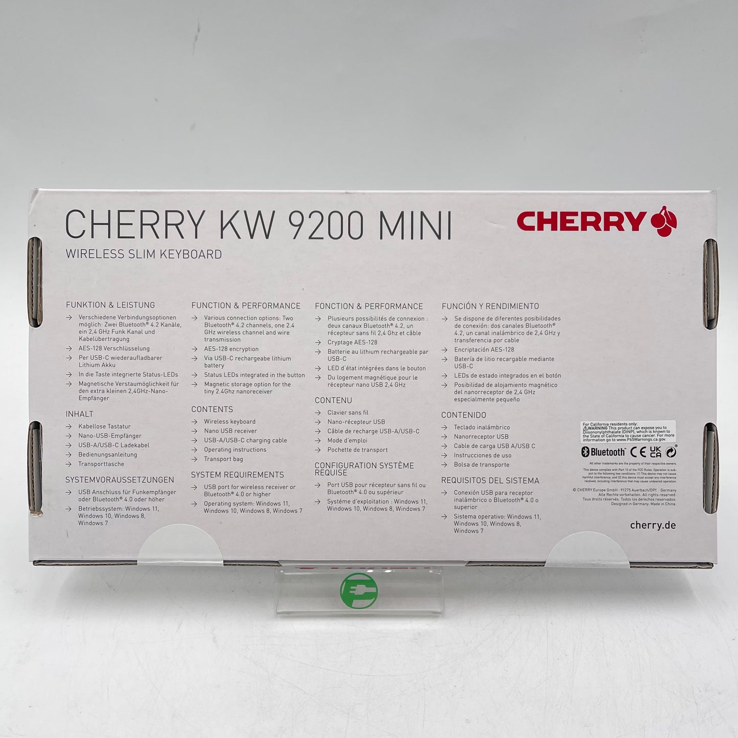 New Cherry KW 9200 Mini Wireless Slim Keyboard JK-9250US-2