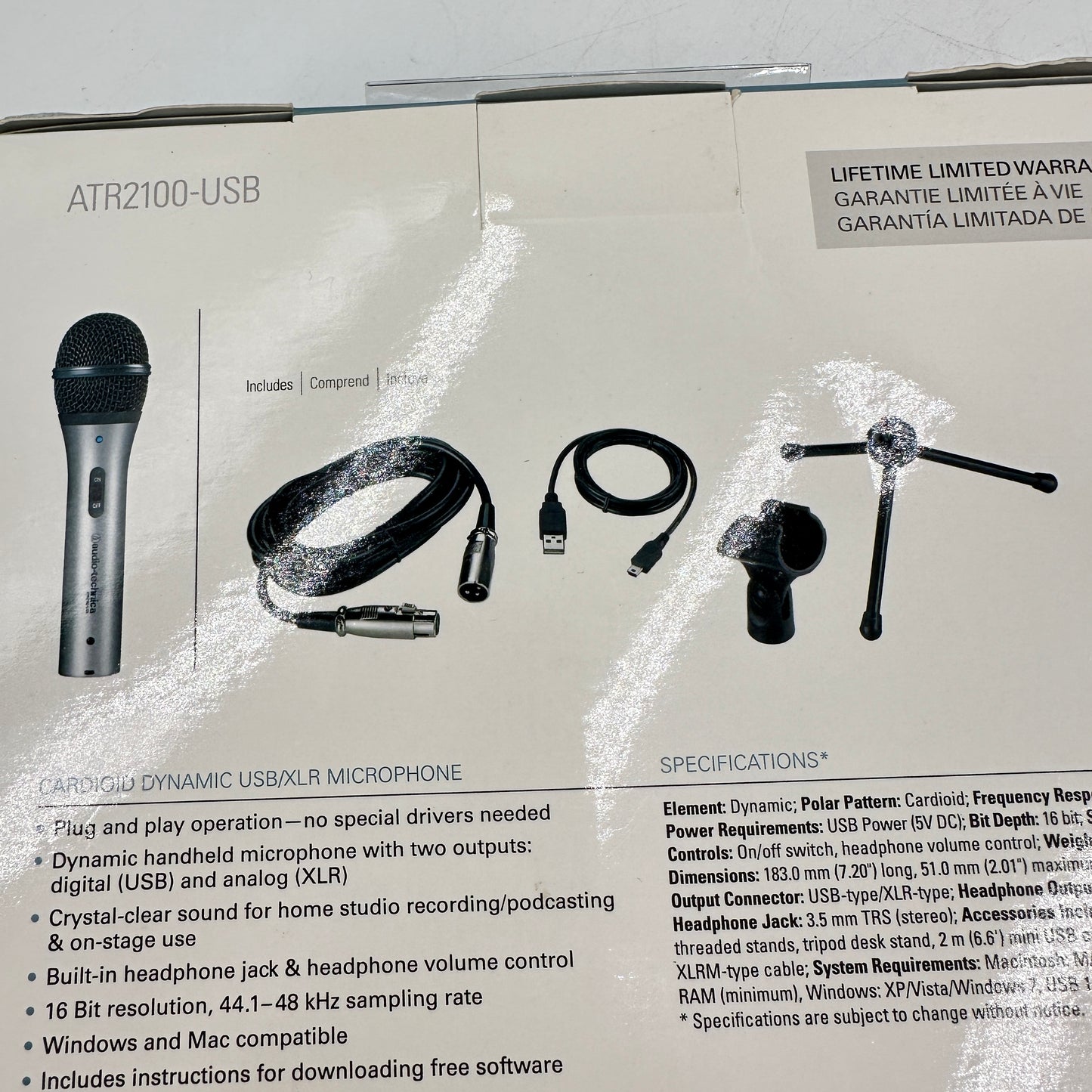 New audio-technica ATR2100-USB Cardioid Dynamic USB/XLR Microphone