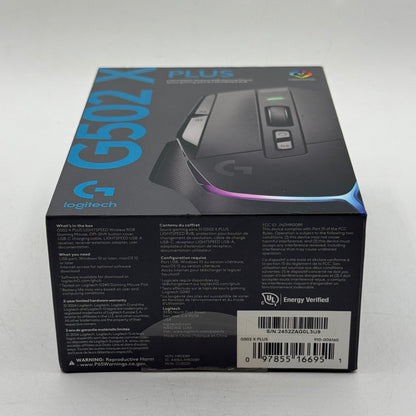 New Logitech G502 X Plus Lightspeed MR0089 Wireless Gaming Mouse Black