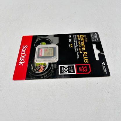 New SanDisk Extreme Plus 32GB 100MB/s SDHC Card 4K SDSDXWT-032G-APCIN