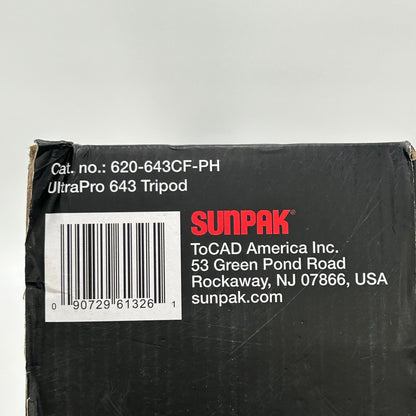 New Open Box Sunpak UltraPro 643 Carbon Fiber Tripod 620-643CF-PH