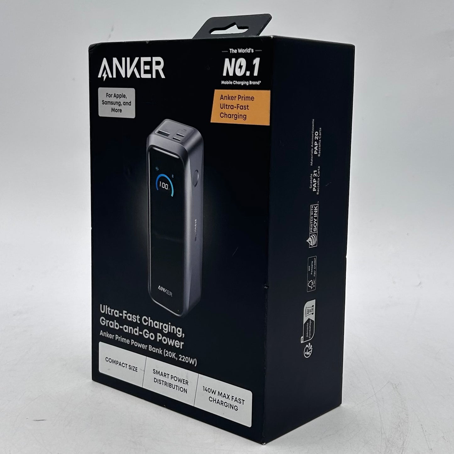 New Anker Prime Power 220W Power Bank A110B Black Ultra-Fast Charging
