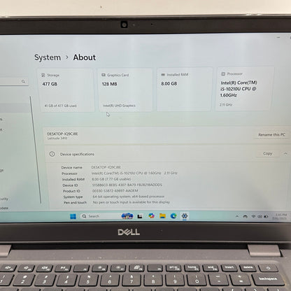 Dell Latitude 3410 P129G001 14" i5-10210U 1.6GHz 8GB RAM 512GB SSD