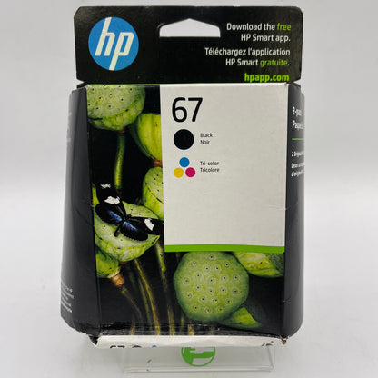 New HP 67 3YP29AN Black/Tri-color Ink Cartridge