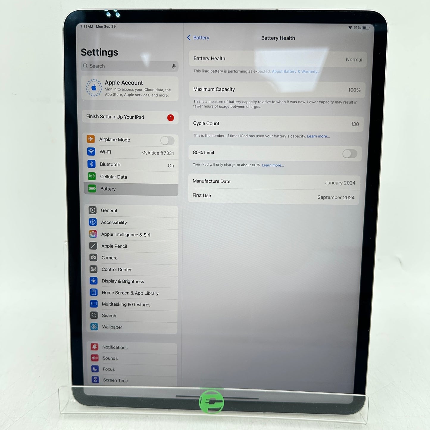 Unlocked Apple iPad Air 13" M2 512GB Space Gray MV703LL/A