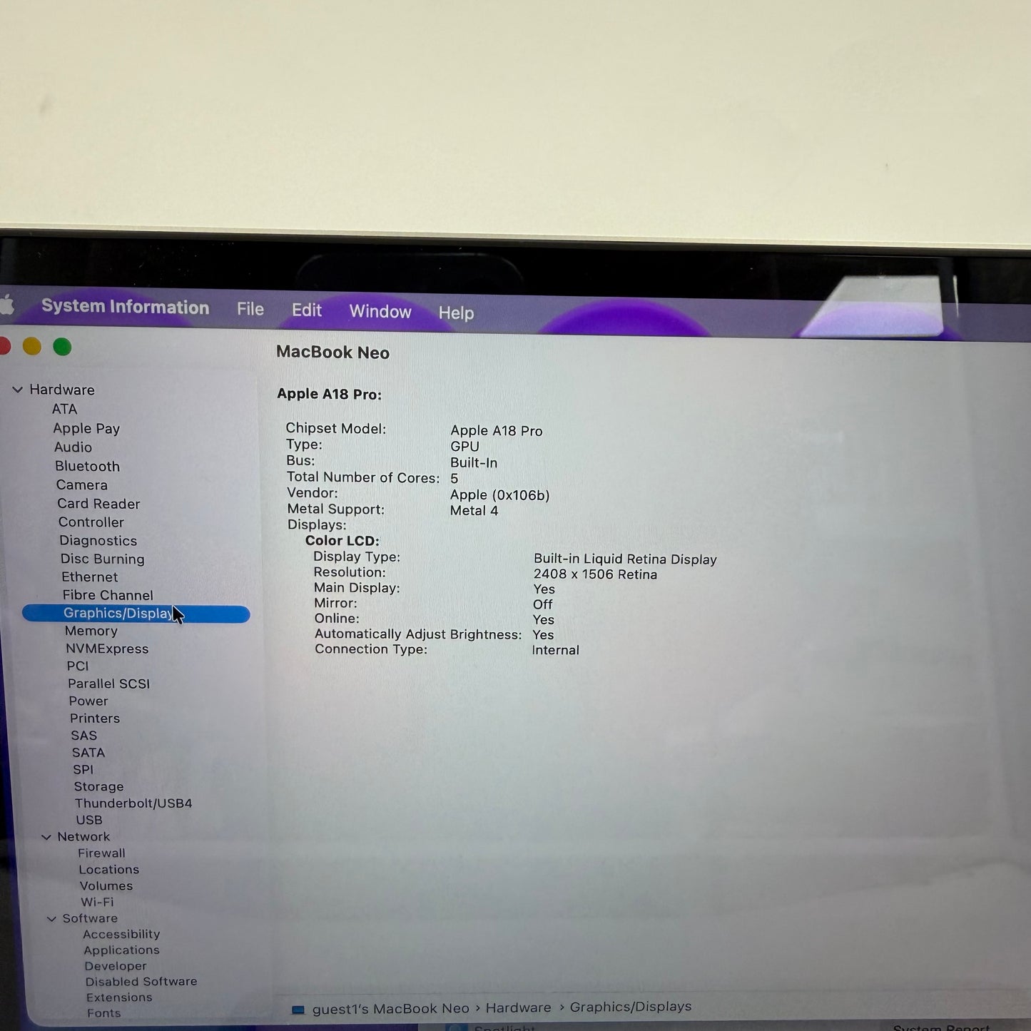2026 Apple MacBook Neo 13" A18 Pro 5C GPU 4.0GHz 8GB RAM 512GB SSD A3404