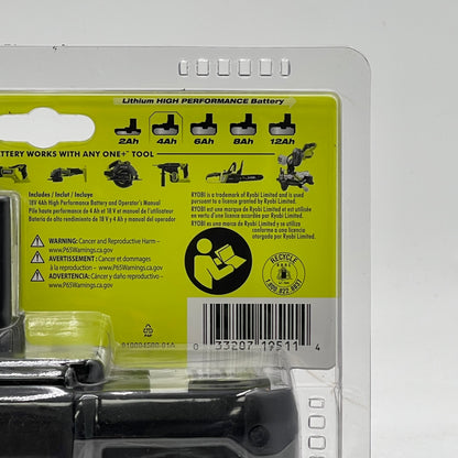 New Ryobi PBP004 18V 4Ah Lithium High Performnace Battery