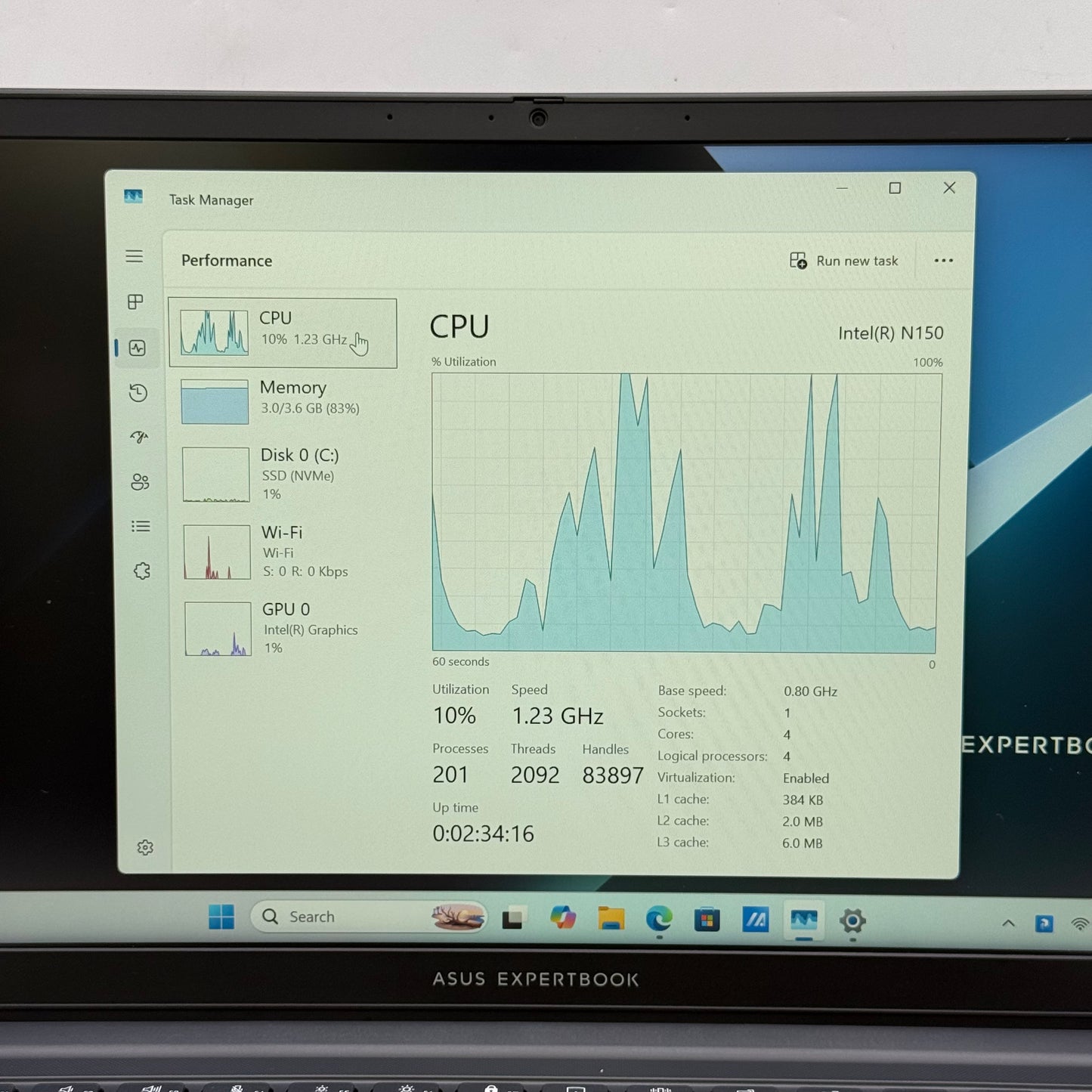 Asus Expertbook B1403CTA 14" N150 0.8GHz 4GB RAM 128GB SSD