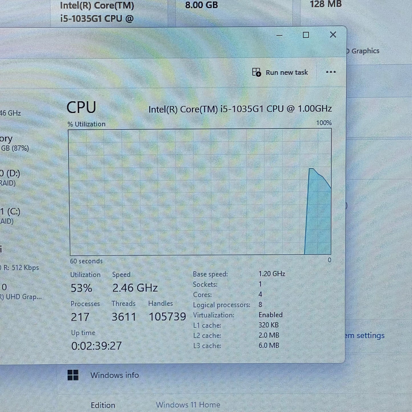 HP 17-by3065st 17.3" i5-1135G7 1.0GHz 8GB RAM 1TB HDD 120GB SSD