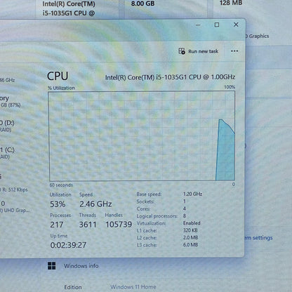 HP 17-by3065st 17.3" i5-1135G7 1.0GHz 8GB RAM 1TB HDD 120GB SSD