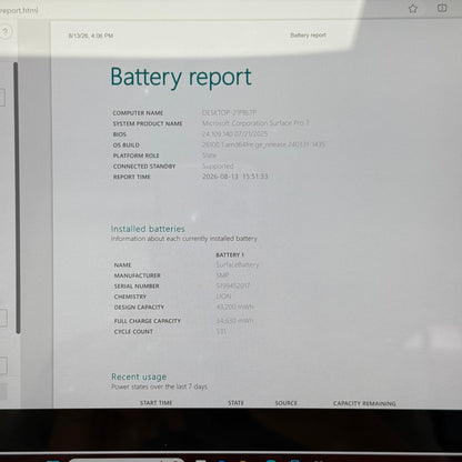 Microsoft Surface Pro 7 1866 12.3" i3-1005G1 1.2GHz 4GB RAM 128GB SSD