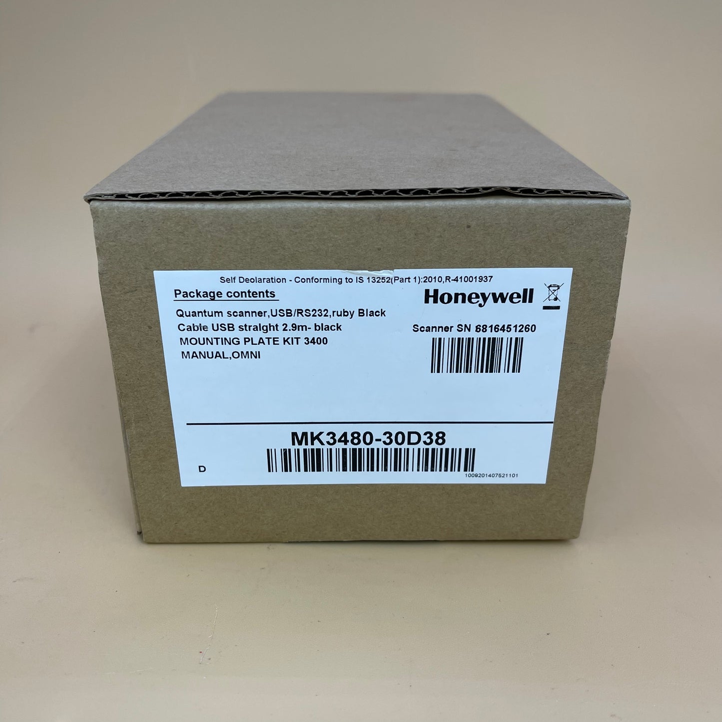 New Honeywell Quantum Wired Omni-Directional Barcode Scanner MK3480-30D38