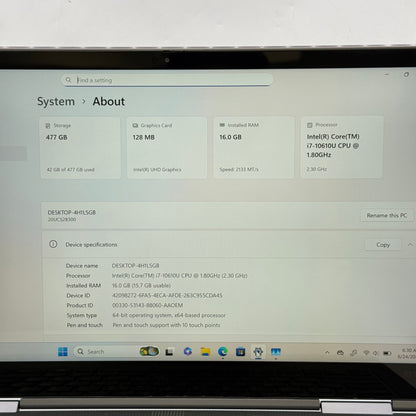 Lenovo ThinkPad X1 Yoga Gen 5 20UCS28300 14" i7-10610U 2.3GHz 16GB RAM 512GB SSD