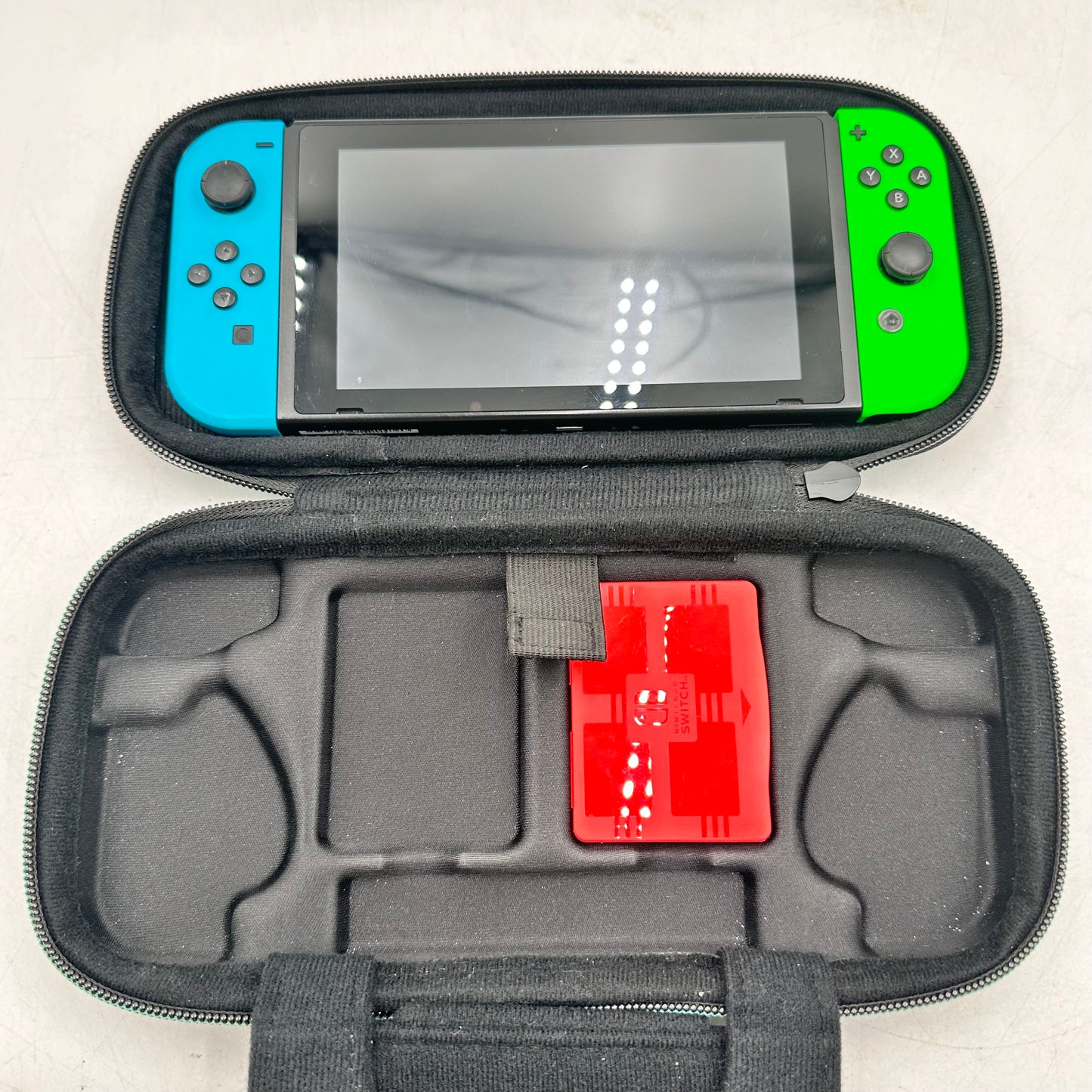 Nintendo Switch v1 Video Game Console HAC-001 Neon Blue/Green Bundle