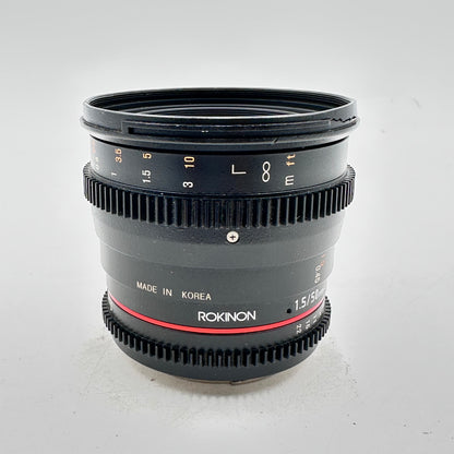 Rokinon 50mm T1.5 AS UMC For Canon EF Mount Cine DS Lens READ