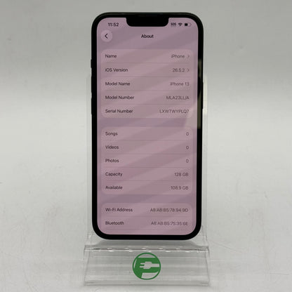 Factory Unlocked Apple iPhone 13 128GB Midnight MLA23LL/A