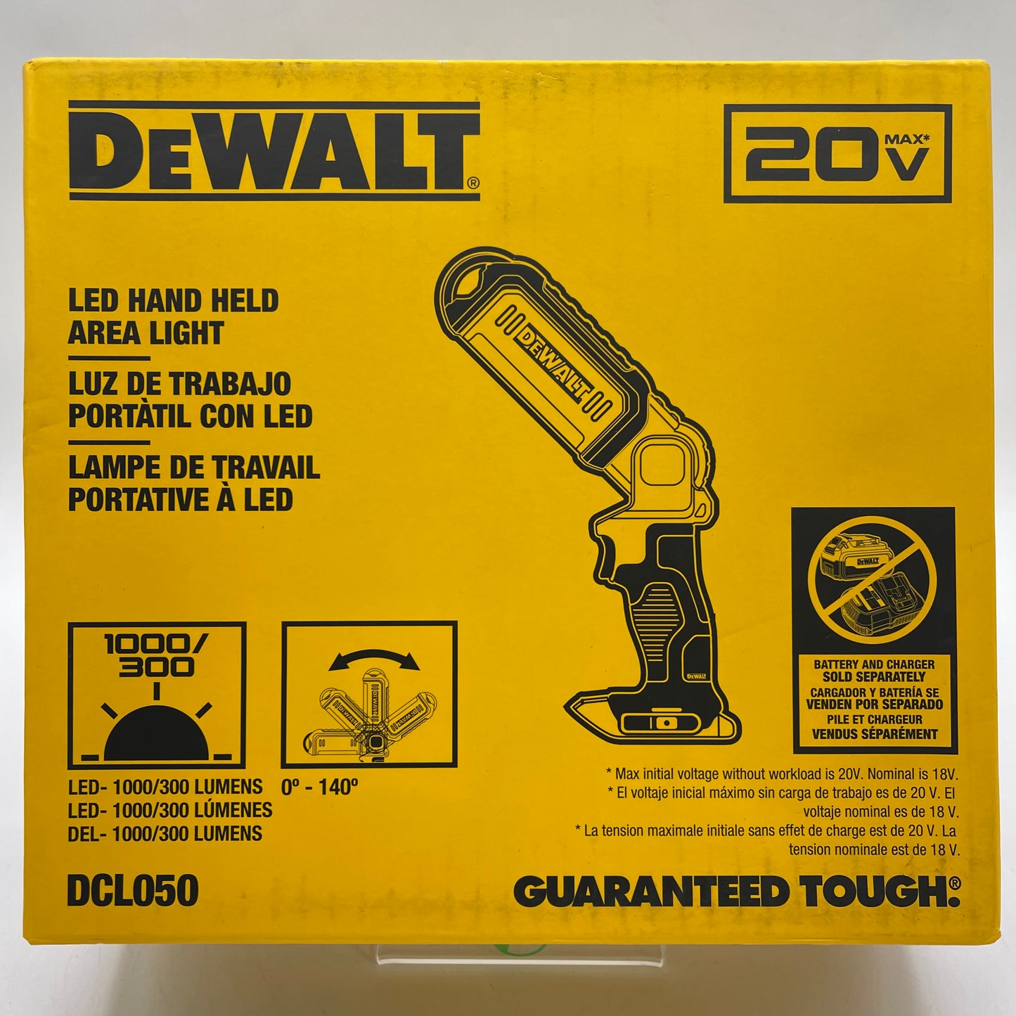 New DeWalt DCL050 20V MAX Led Hand Held Area Light
