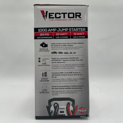 New Vector VECJ1C 12V 1000 AMP Jump Starter