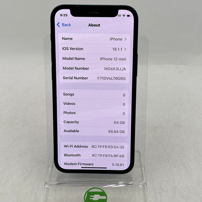 Unlocked Apple iPhone 12 Mini 64GB Blue MG6K3LL/A
