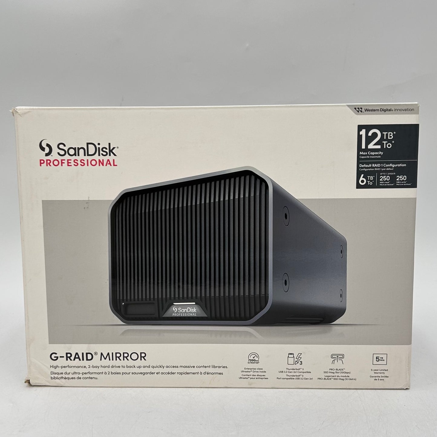 SanDisk 3.5" G-Raid Mirror 12TB USB-C HDD SDPHH2H-012T-0F