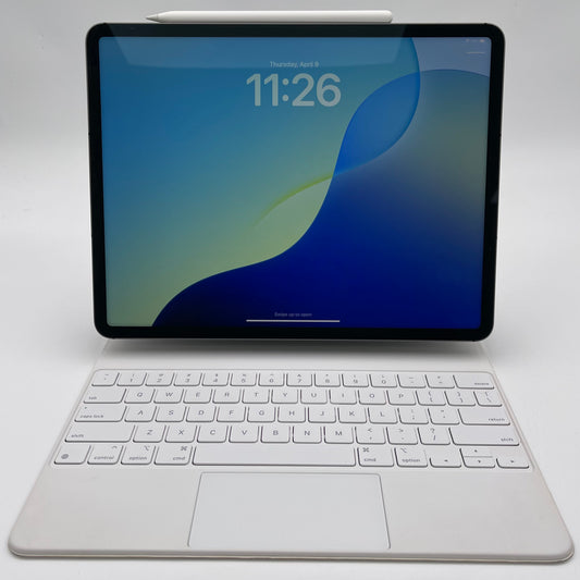 Unlocked Apple iPad Pro 12.9" 5th Gen 2TB Silver NHP43LL/A w/ Pencil & Keyboard