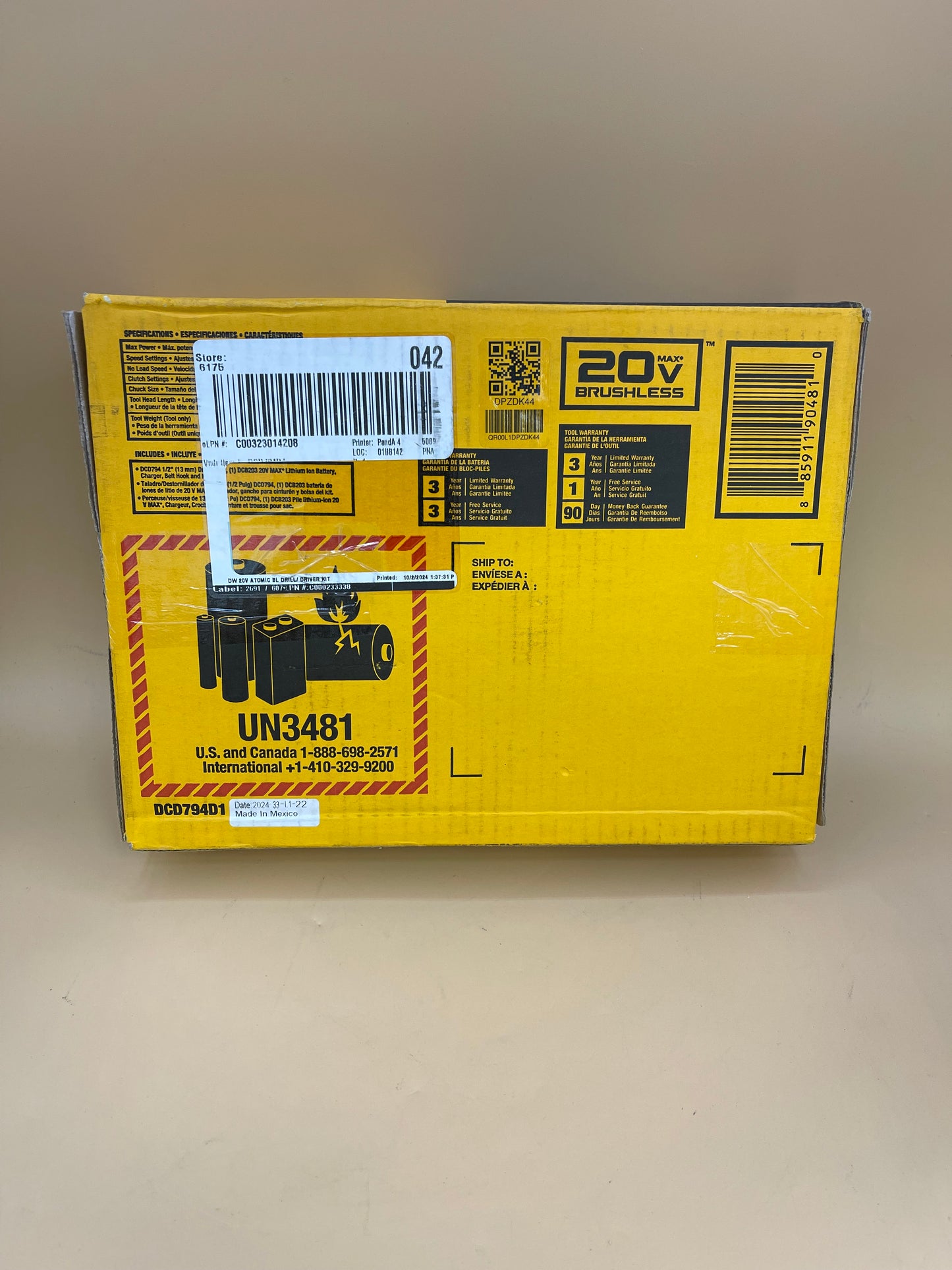 New DeWalt DCD794D1 20V MAX Compact Drill Driver Kit