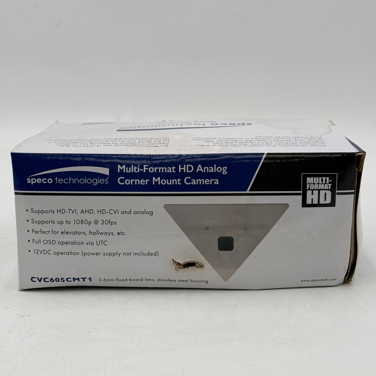 New Speco Technologies Multi-Format HD Analog Corner Mount Camera CVC605CMT1