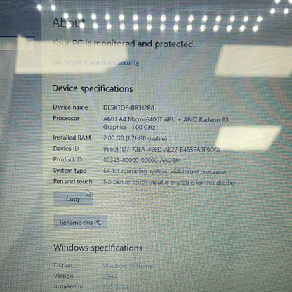 HP Stream 14-Z010NR 14" A4 Micro-6400T 1.0GHz 2GB RAM 32GB eMMc