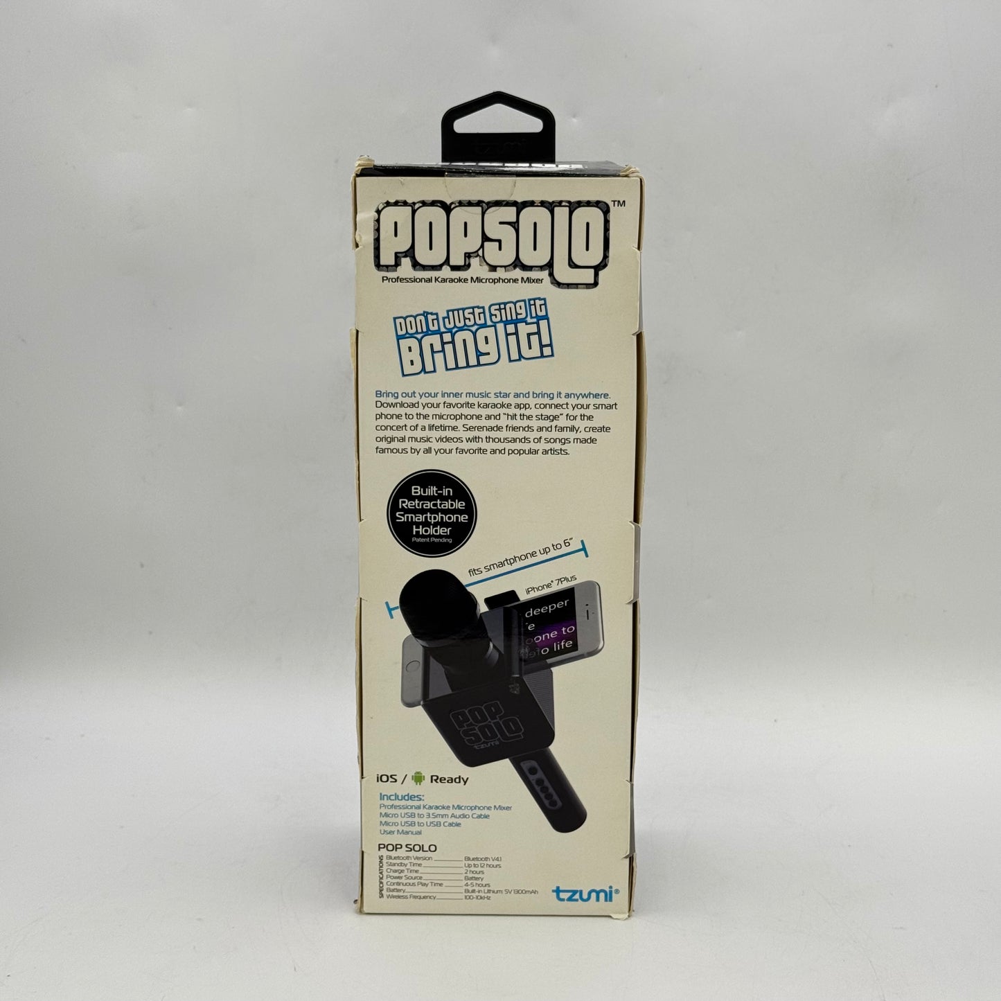 New Tzumi PopSolo Professional Bluetooth Karaoke Microphone Mixer