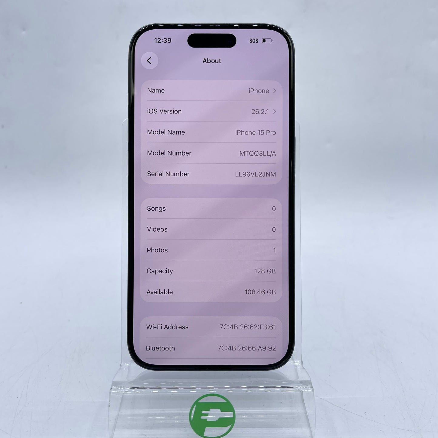 Factory Unlocked Apple iPhone 15 Pro 128GB Blue MTQQ3LL/A