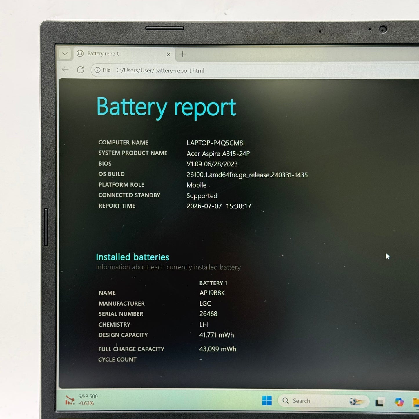 Acer Aspire 3 A315-24P-R7VH 15.6" Ryzen 3 7320U 2.4GHz 8GB RAM 128GB SSD