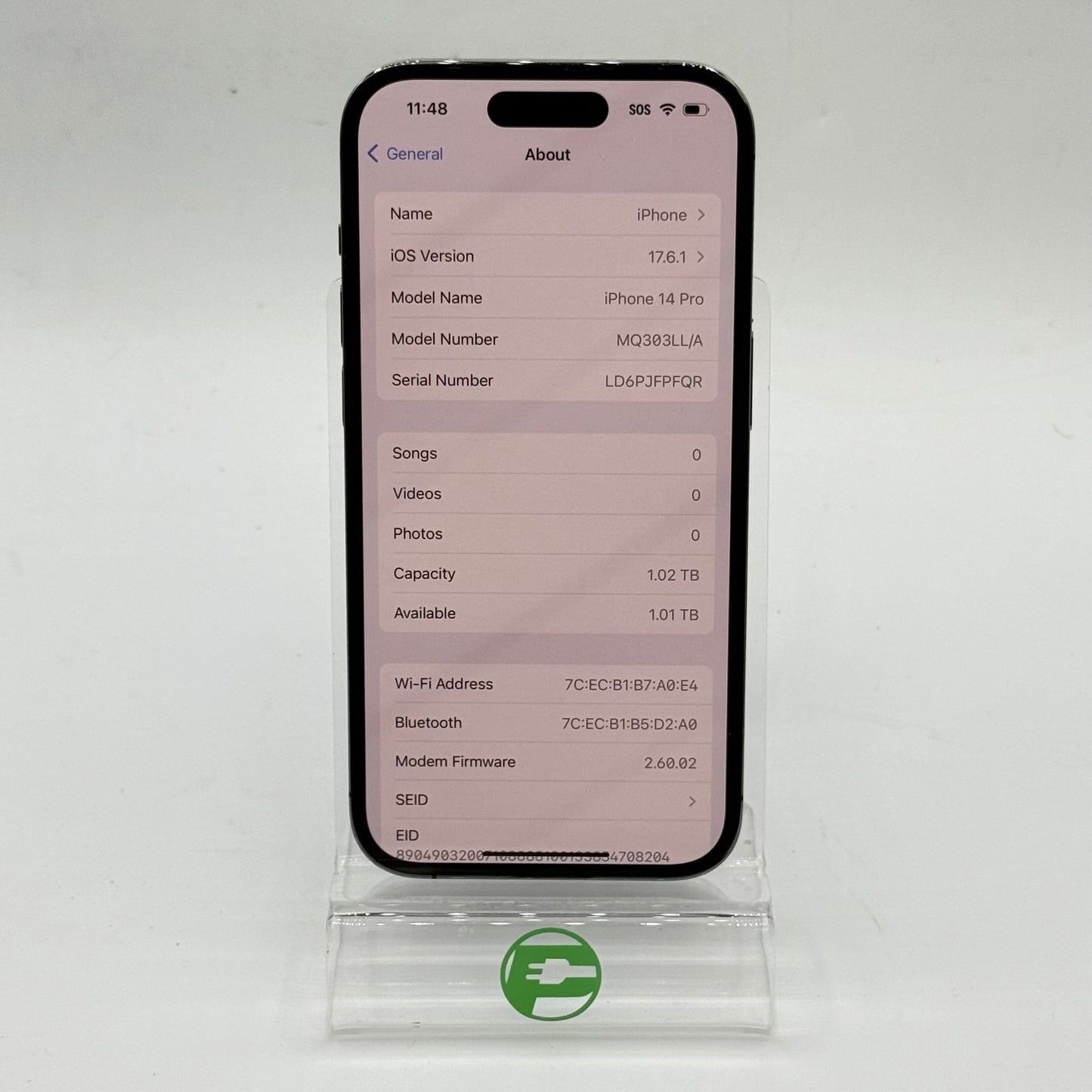 Factory Unlocked Apple iPhone 14 Pro eSIM 1TB Deep Purple MQ303LL/A