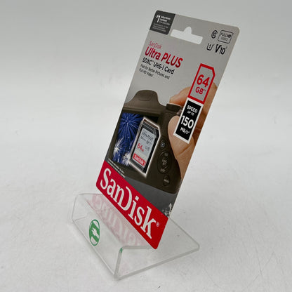 New SanDisk Ultra Plus 64GB 150MB/s E150 SDXC Card HD SDSDUWC-064G-AP6IN