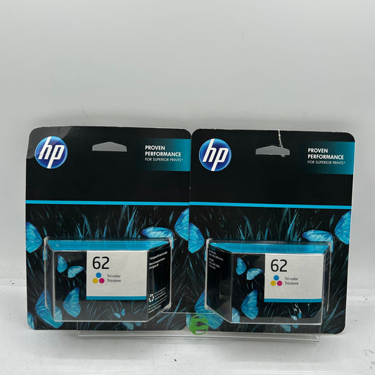 Lot Of 2 New HP 62 C2P06AN Tri-color Ink Cartridge