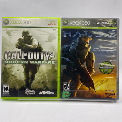 Lot of 2 Microsoft Xbox 360 Games Halo | COD 4
