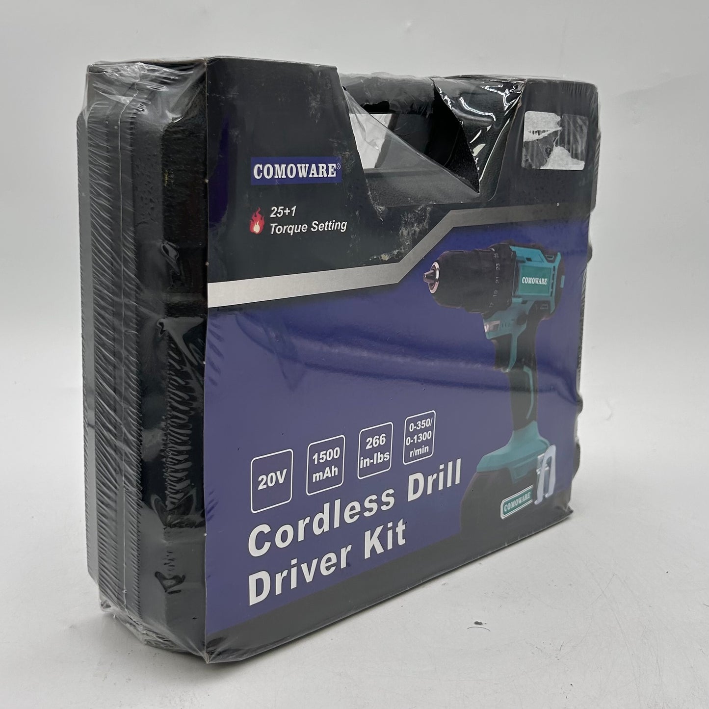 New Comoware TGDRILL-20V-ONE 20V Cordless Drill Driver Kit 25+1 Torque Setting