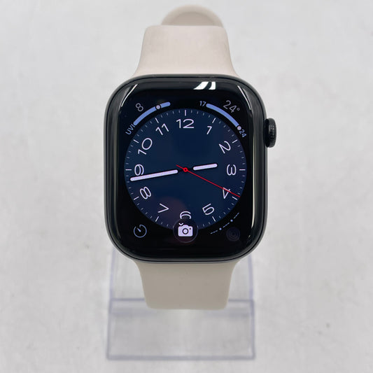 Unlocked Apple Watch Series 11 46MM Jet Black Aluminum Starlight Sport Band 