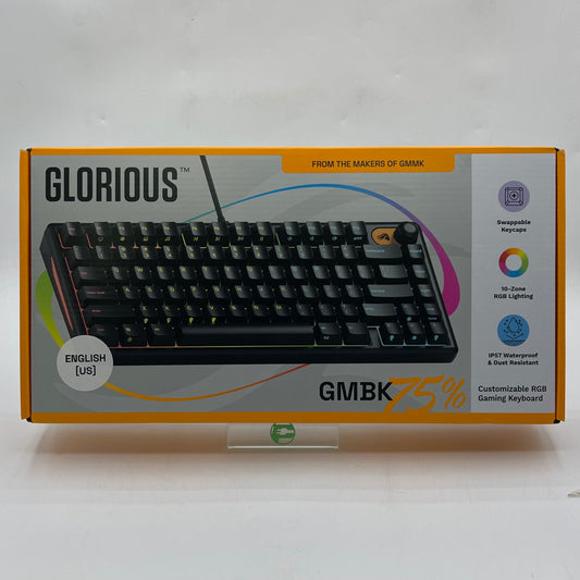 New Glorious GMBK 75% Customizable RGB Gaming Keyboard GLO-GMBK75-BLK-US