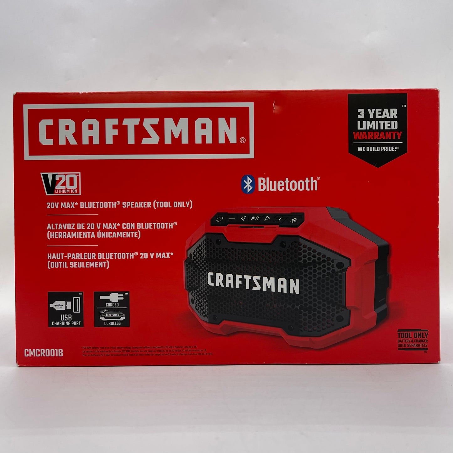 New Craftsman CMCR001B 20V MAX Bluetooth Speaker