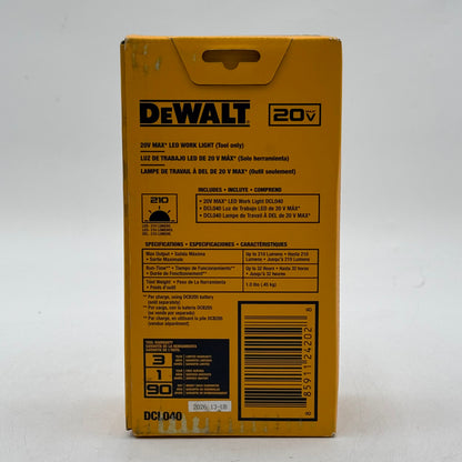 New DeWalt DCL040 20V MAX LED Work Light