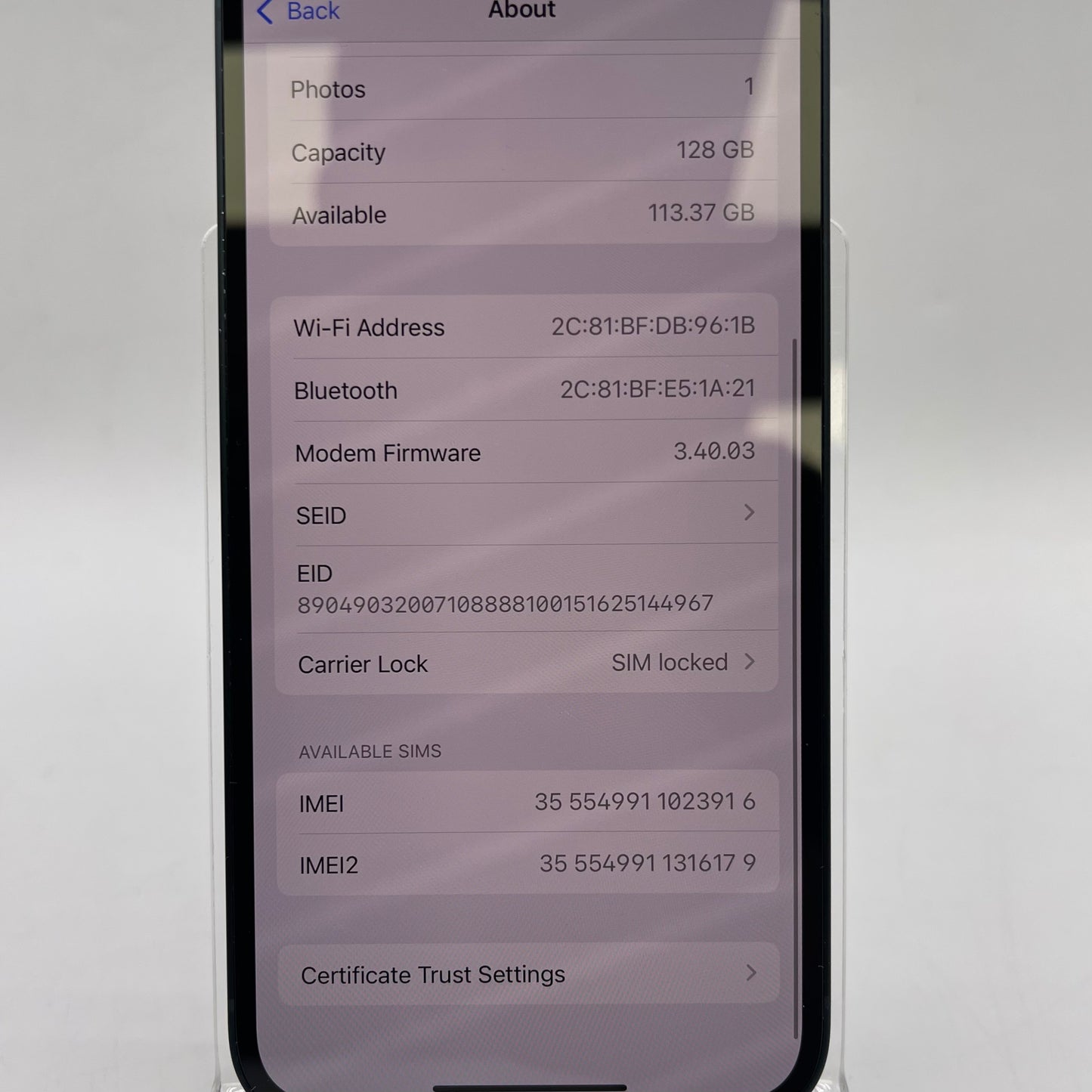 T-Mobile Apple iPhone 14 eSIM 128GB Midnight MPUA3LL/A