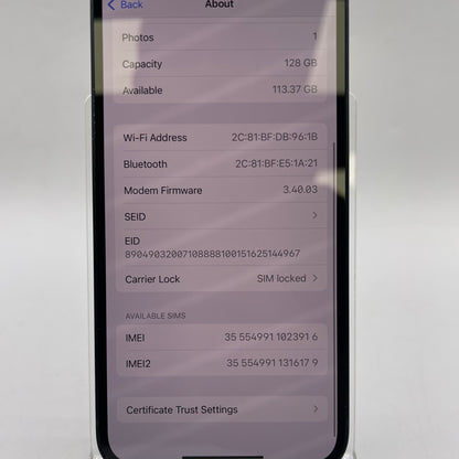 T-Mobile Apple iPhone 14 eSIM 128GB Midnight MPUA3LL/A