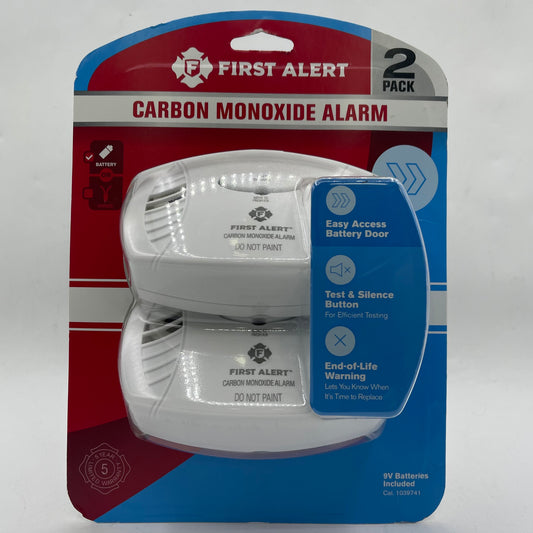 New First Alert Carbon Monoxide Alarm 2 Pack Carbon Monoxide Detector 1039741