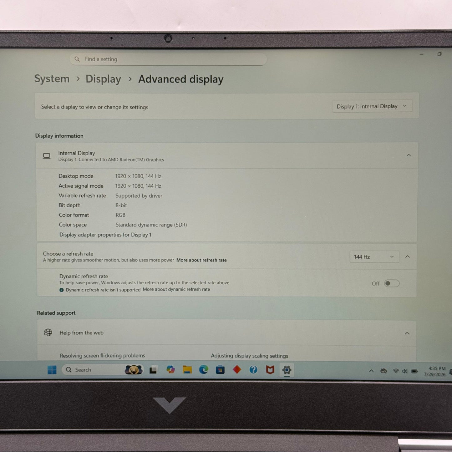 HP Victus 15-FB2063DX 15.6" Ryzen 5 7535HS 3.3GHz 8GB RAM 512GB SSD